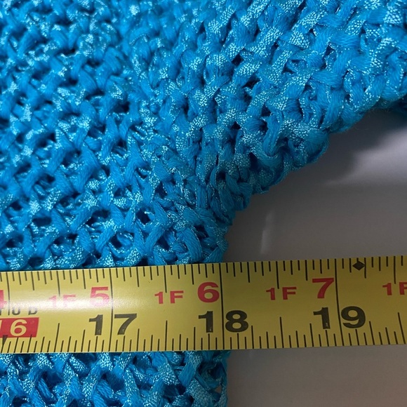 Ruby Rd Women’s Teal Blue Crochet Sweater - SZ S - Cotton Blend - EUC - Picture 6 of 7